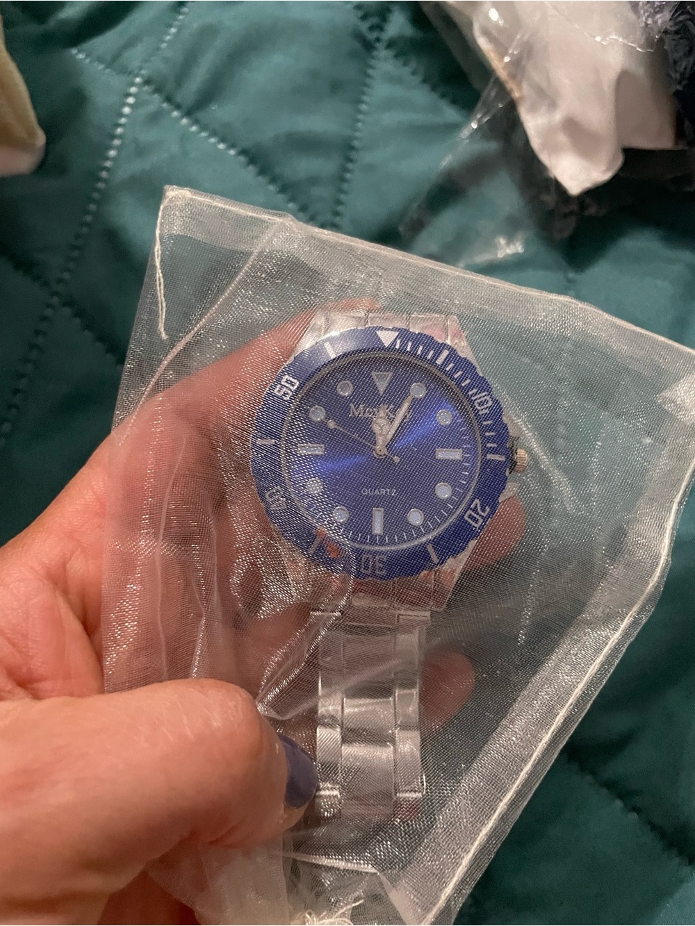 Blue Stainless Steel Men's Dive Watch